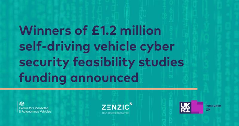 Winners of £1.2 million self-driving vehicle cyber security feasibility studies funding announced